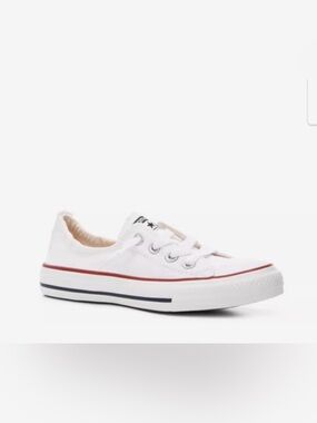 Converse Low-Top Canvas Sneaker OffWhite with Red and Navy Stripe